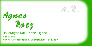 agnes motz business card